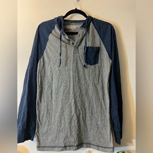 Long sleeve hooded baseball tee